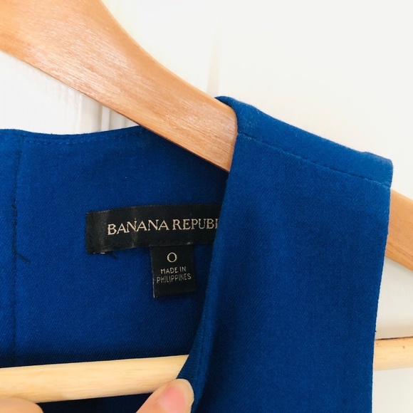 BANANA REPUBLIC Royal Blue Fit & Flare Dress - Size 0 - Picture 3 of 3
